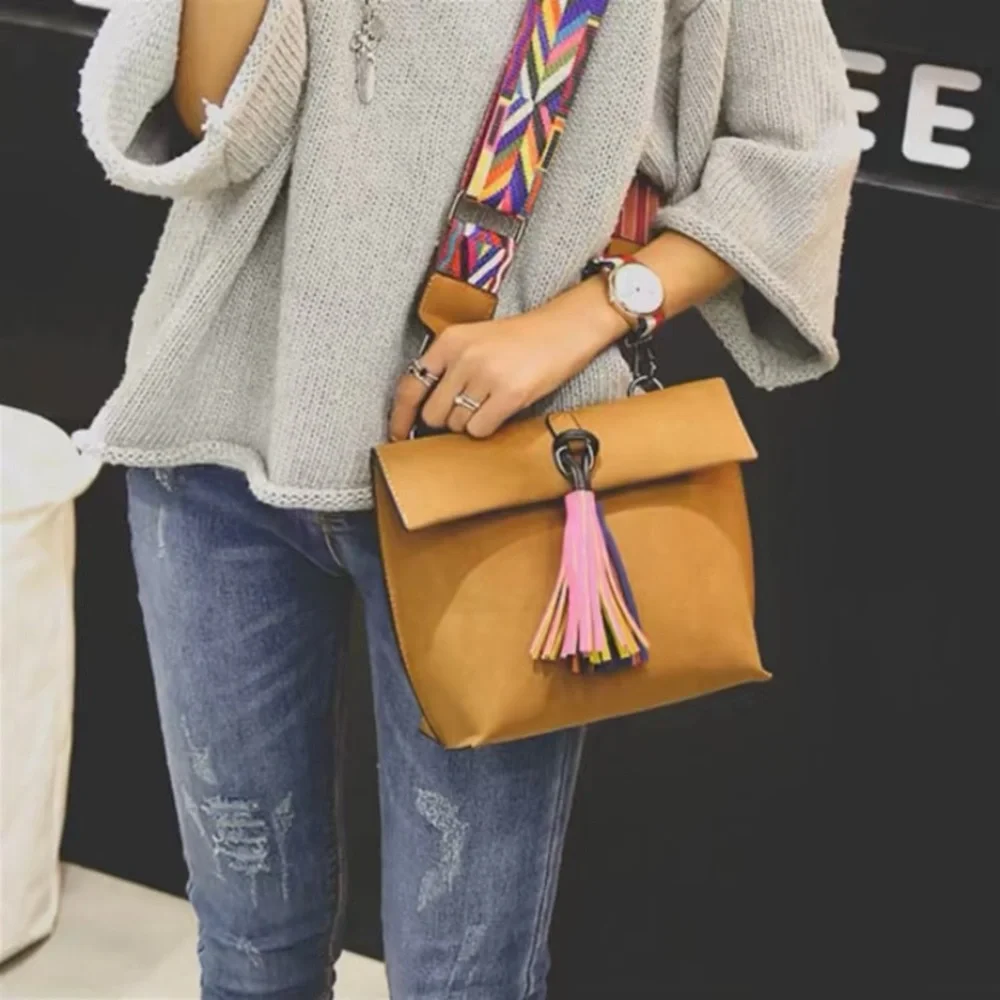 Boho black crossbody shoulder bag, removable strap, New | offer in description